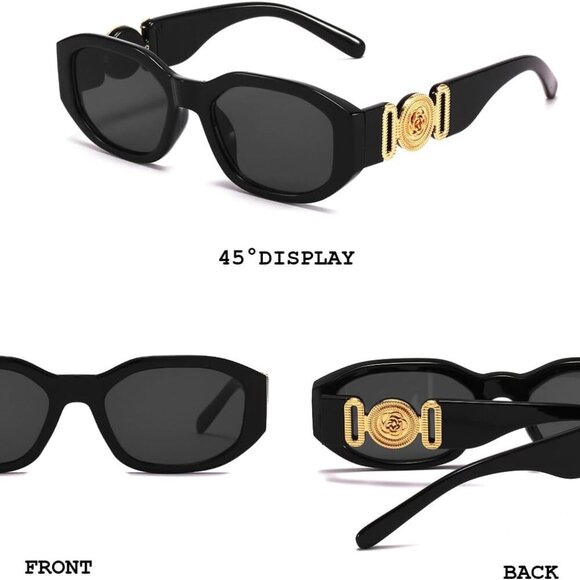 Rectangle Sunglasses Women Retro Driving Glasses 90s Vintage UV400 Protection - Picture 2 of 6